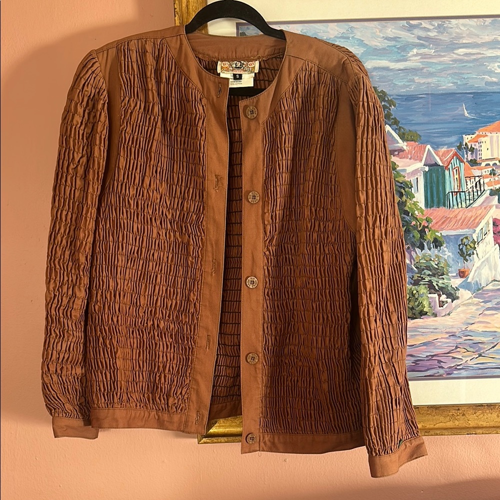 Coldwater Creek Brown Textured Jacket